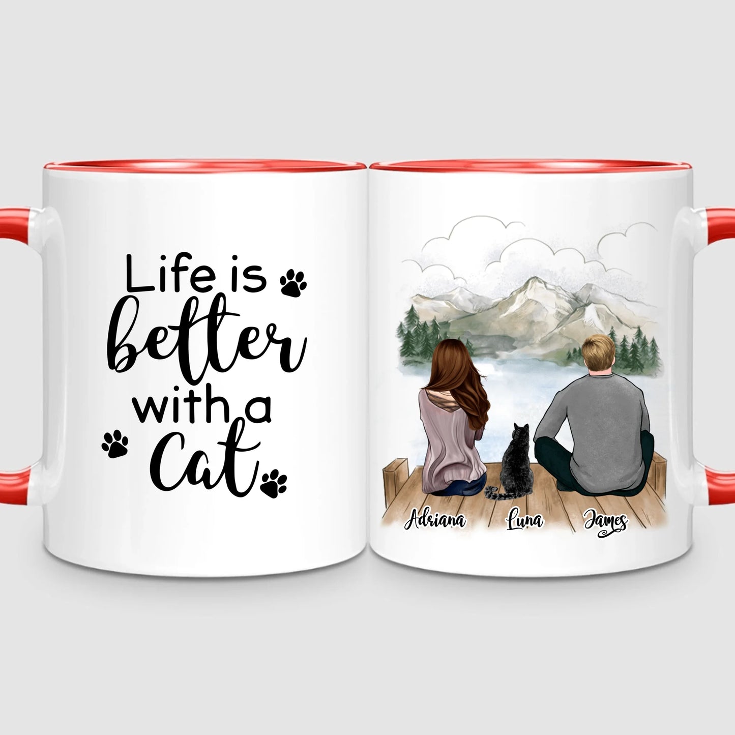 Couple & Cat | Personalized Mug