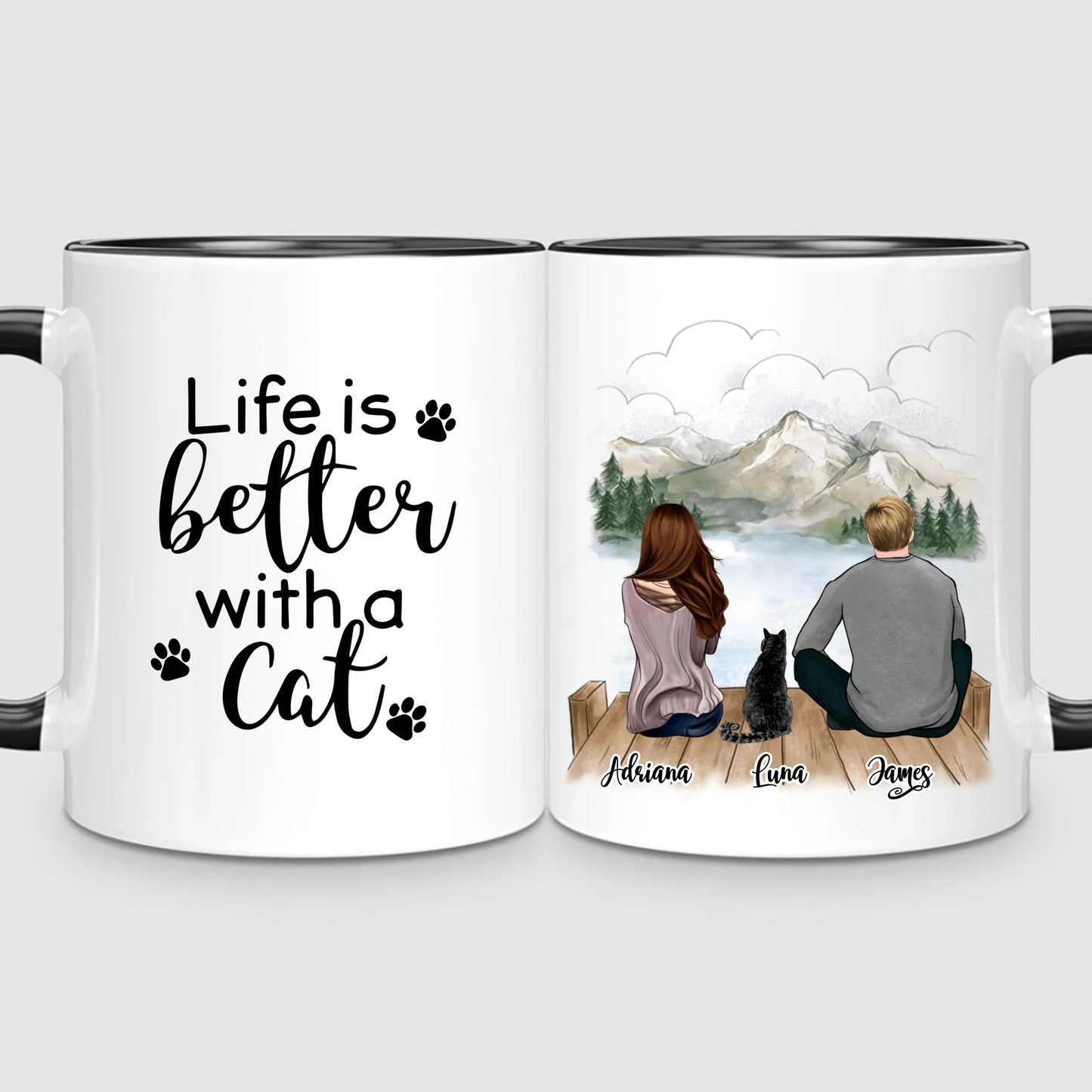 Couple & Cat | Personalized Mug