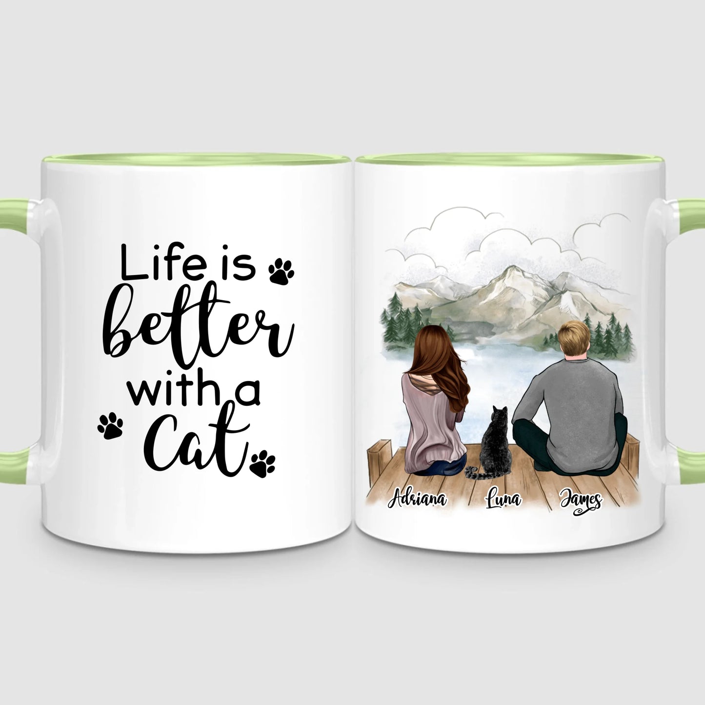 Couple & Cat | Personalized Mug