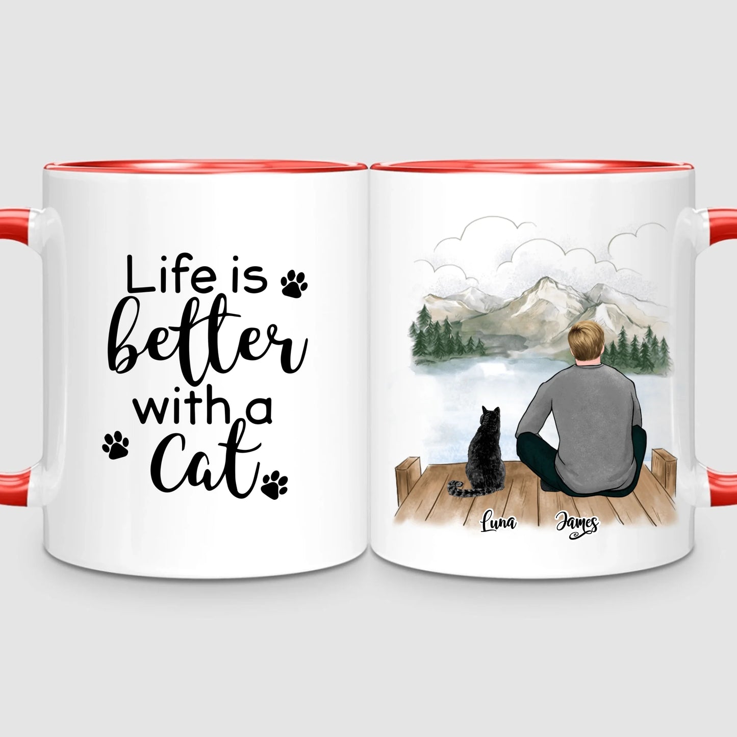 Man & Cats | Personalized Mug
