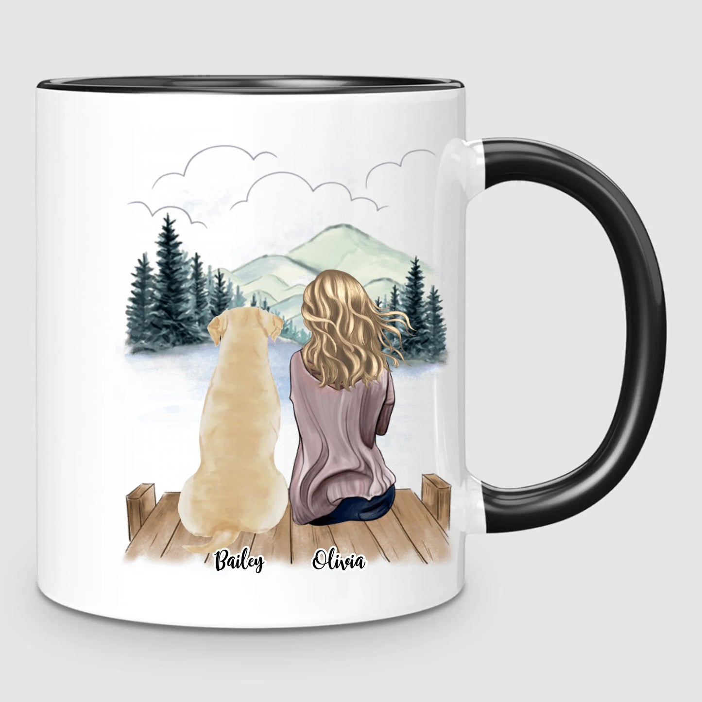 Girl & Up to 4 Dogs | Personalized Mug
