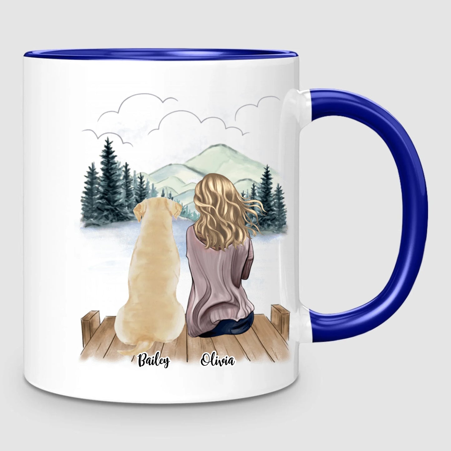 Girl & Up to 4 Dogs | Personalized Mug