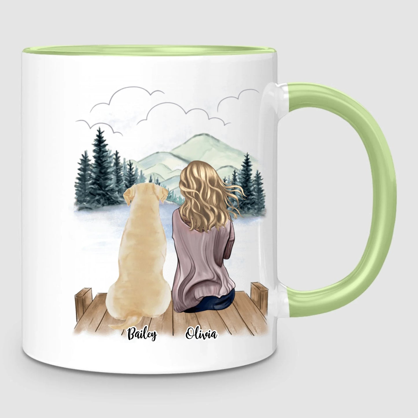 Girl & Up to 4 Dogs | Personalized Mug