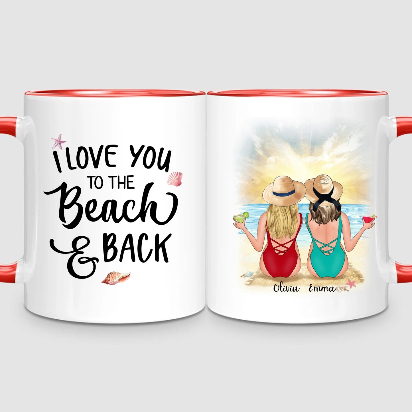 2 Besties at the Beach | Personalized Mug