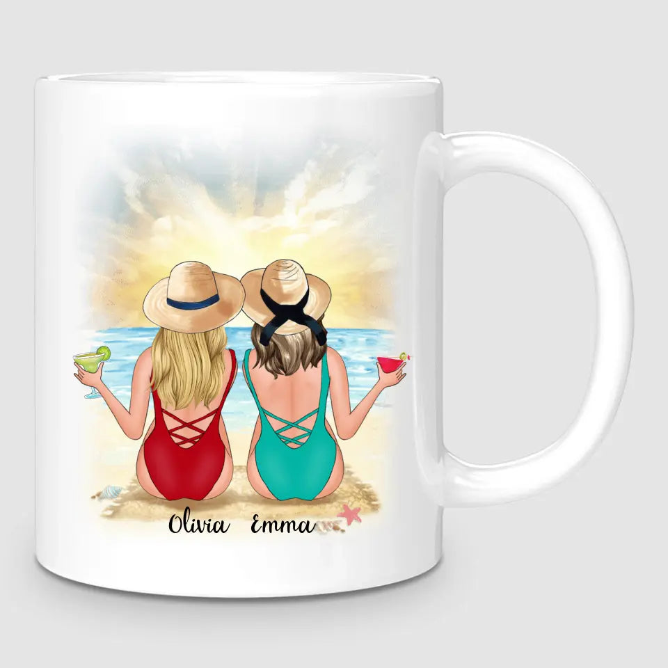 2 Besties at the Beach | Personalised Mug