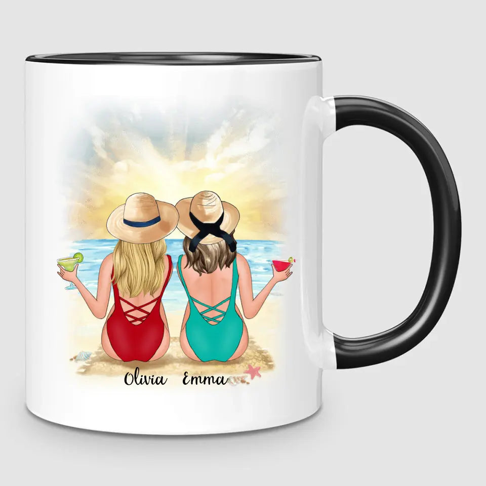 2 Besties at the Beach | Personalised Mug