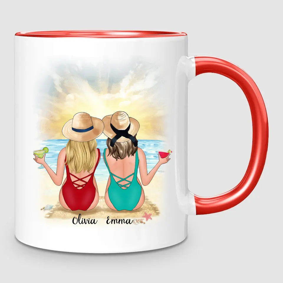 2 Besties at the Beach | Personalised Mug