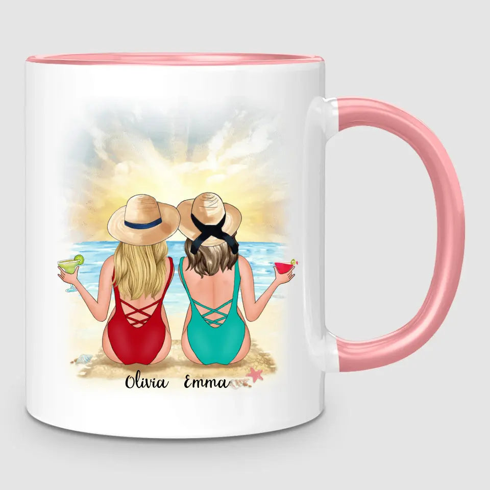 2 Besties at the Beach | Personalised Mug