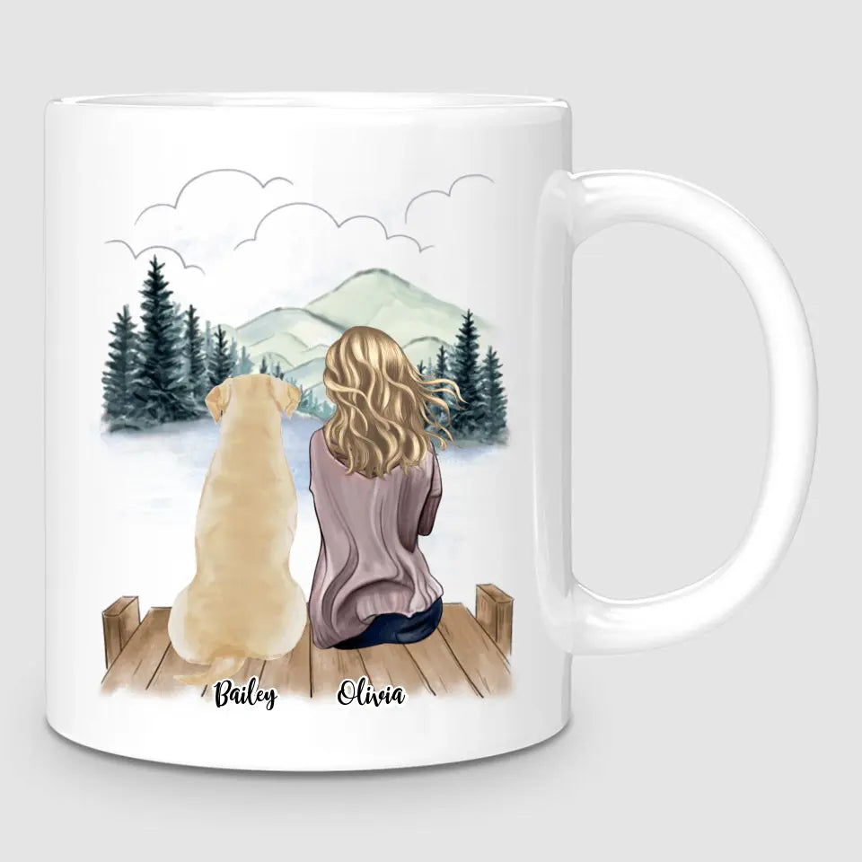 Girl & Up to 4 Dogs | Personalised Mug