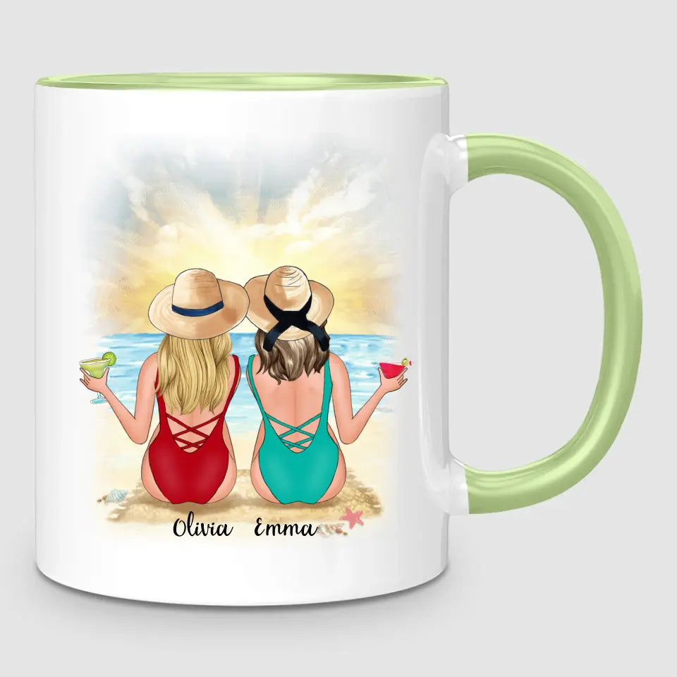 2 Besties at the Beach | Personalised Mug