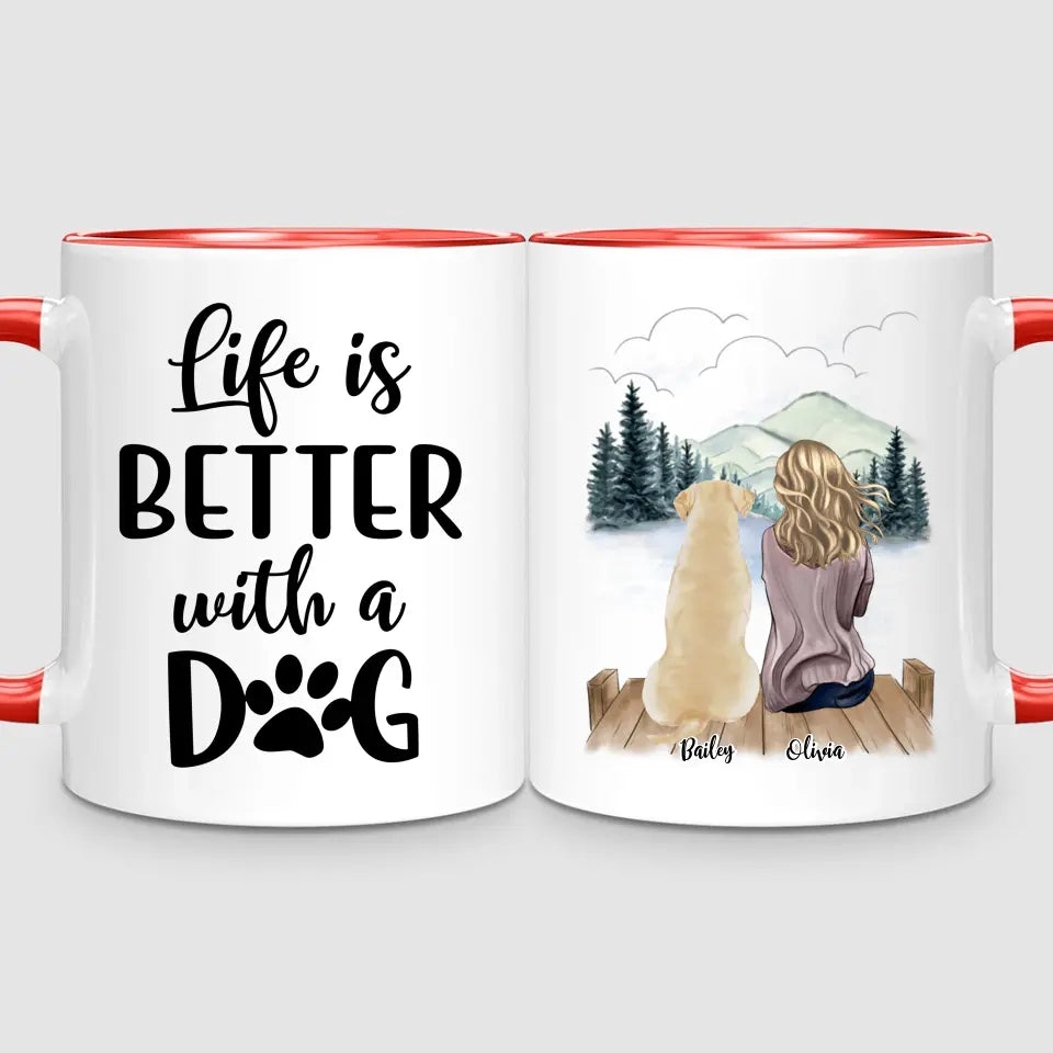 Girl & Up to 4 Dogs | Personalised Mug