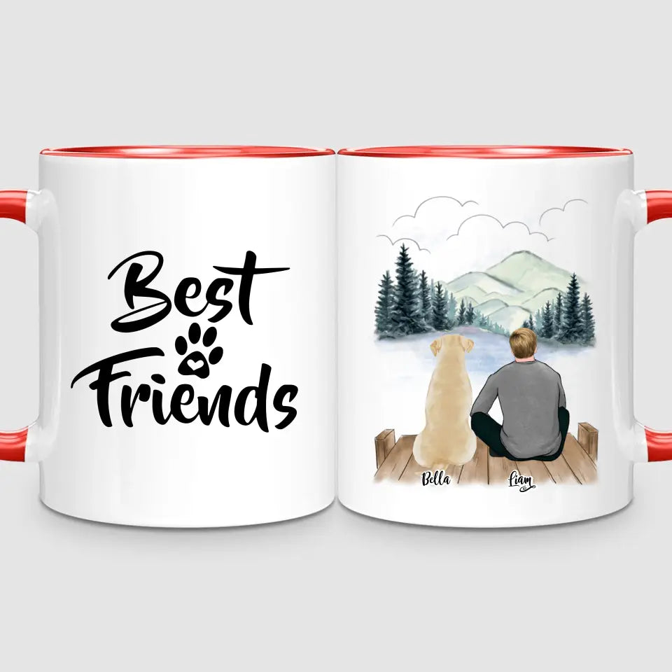 Man & Up to 3 Dogs | Personalised Mug