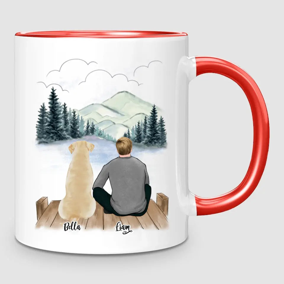 Man & Up to 3 Dogs | Personalised Mug