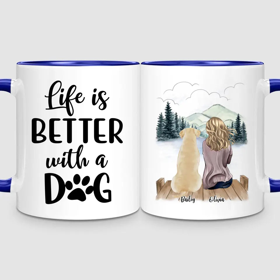 Girl & Up to 4 Dogs | Personalised Mug