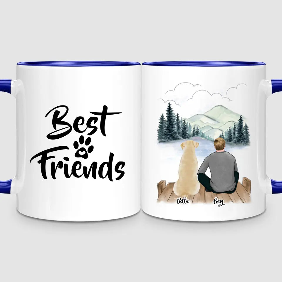 Man & Up to 3 Dogs | Personalised Mug