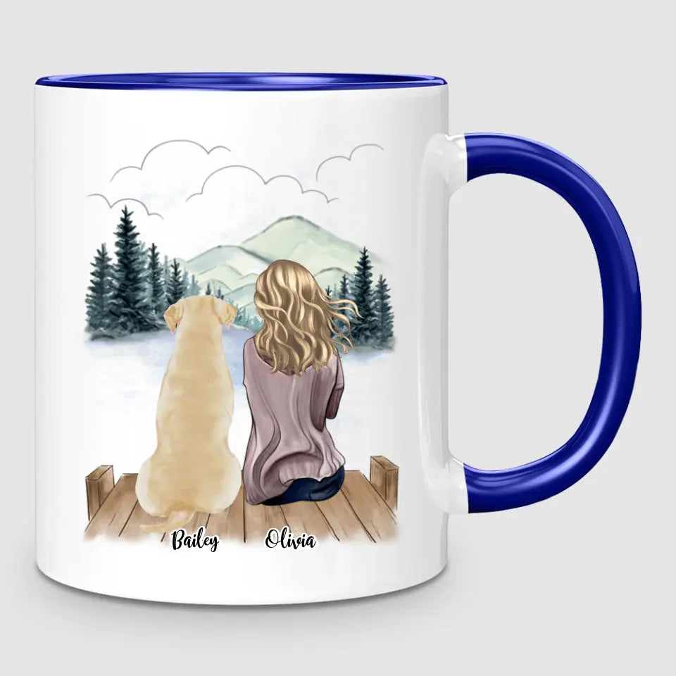 Girl & Up to 4 Dogs | Personalised Mug