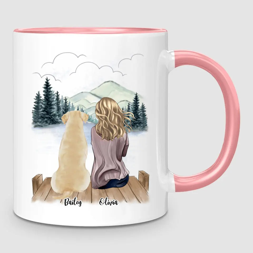 Girl & Up to 4 Dogs | Personalised Mug