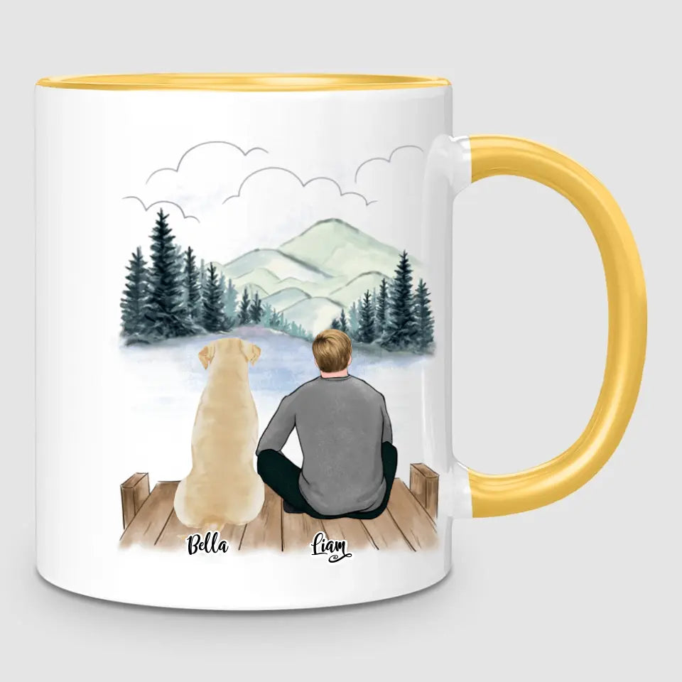 Man & Up to 3 Dogs | Personalised Mug