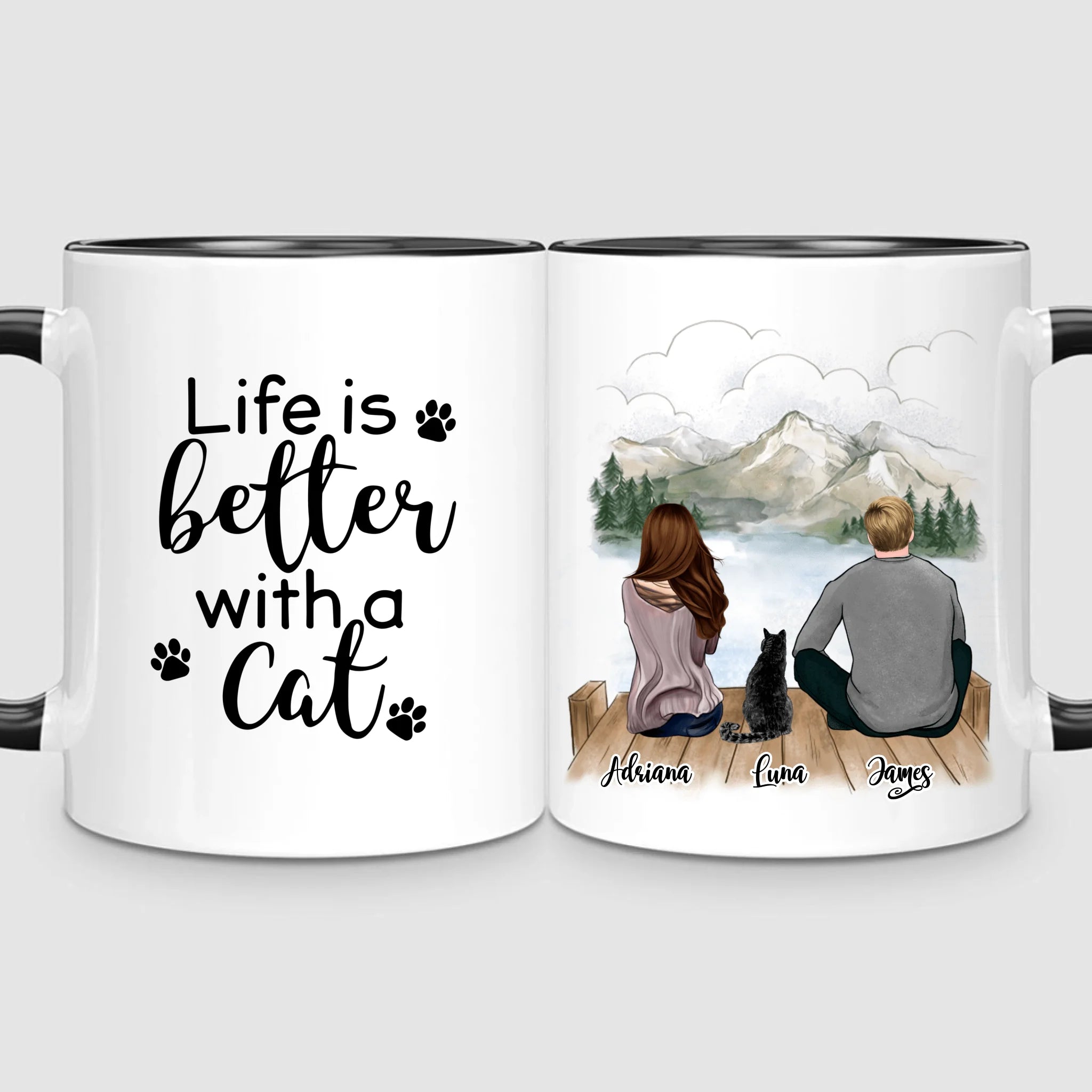 Couple & Cat | Personalized Mug