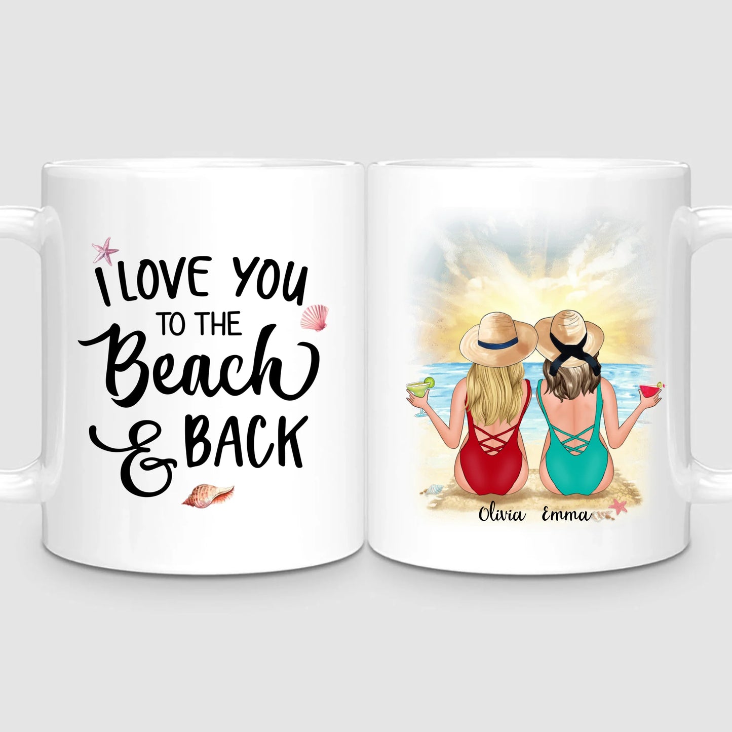 2 Besties at the Beach | Personalized Mug