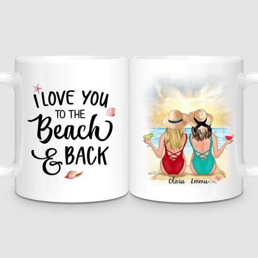 2 Besties at the Beach | Personalized Mug