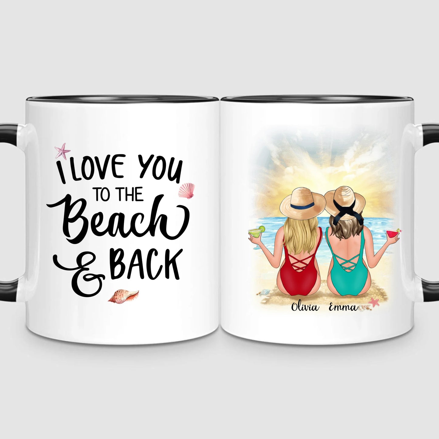 2 Besties at the Beach | Personalized Mug