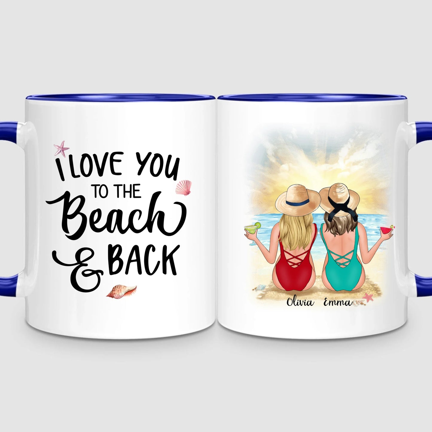 2 Besties at the Beach | Personalized Mug