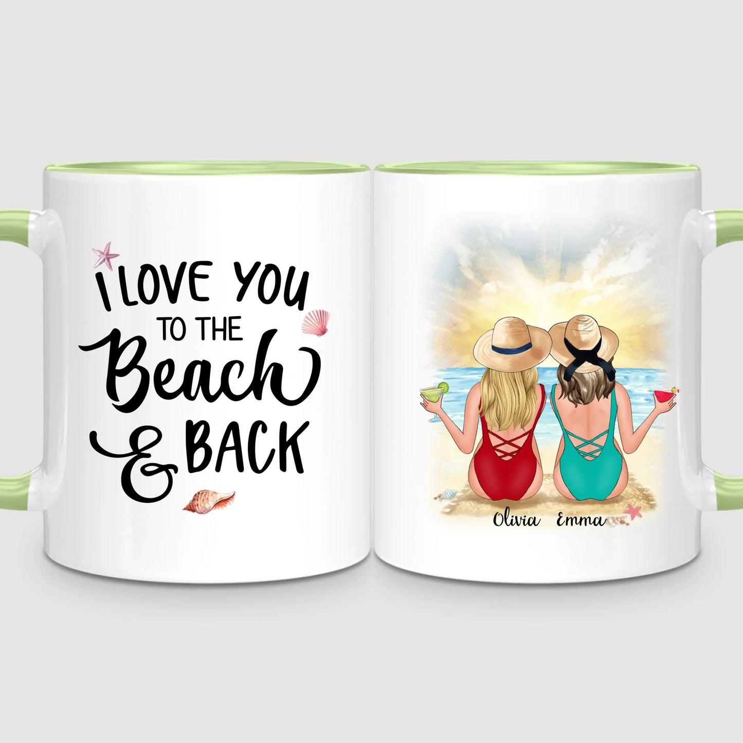 2 Besties at the Beach | Personalized Mug